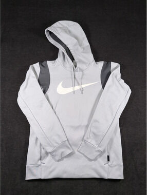 Nike Therma-Fit Pullover Hoodie Size S Gray with Black Accents
